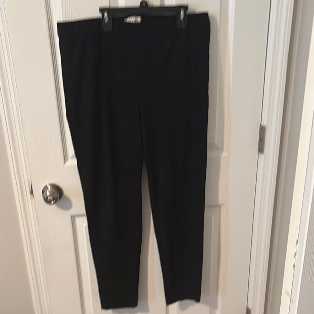 Black Pull on Pants faux Suede